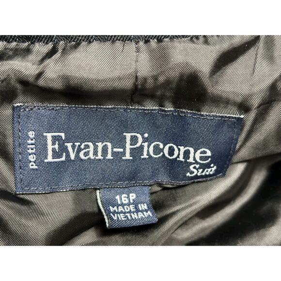 Evan Picone Blazer Jacket Womens Size 16P Pinstripe Gray 2 Buttons Casual Career - Picture 3 of 7